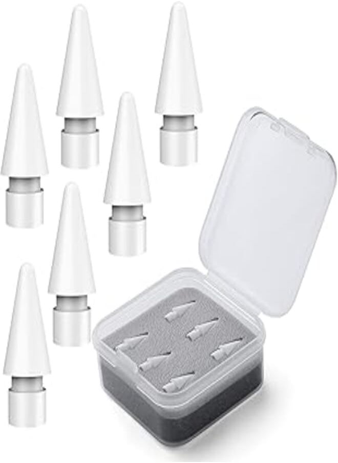 Generic - 6 Pack Tips for Apple Pencil, Stylus Tips,Pencil Tips for iPad, Replacement Pen Nibs Compatible with iPad Air Mini Pro Apple Pencil 1st & 2nd Generation - Image 1