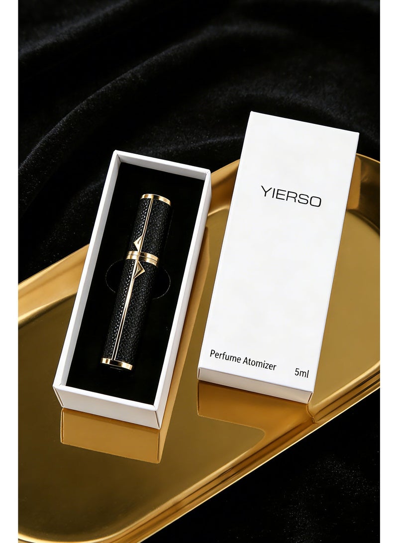 YIERSO Refillable Perfume Atomizer 5ml – Genuine Leather, Bottom-Fill, Leak-Proof Travel Spray Bottle - Image 2