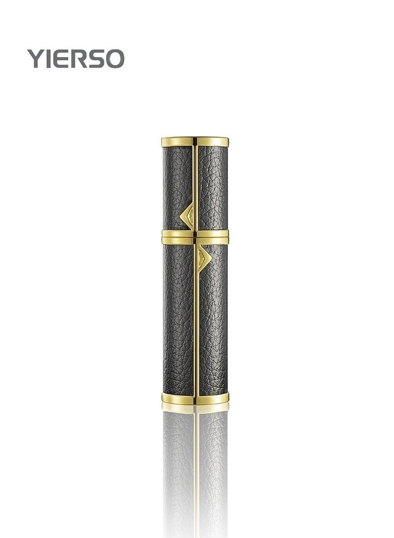 YIERSO Refillable Perfume Atomizer 5ml – Genuine Leather, Bottom-Fill, Leak-Proof Travel Spray Bottle - Image 1