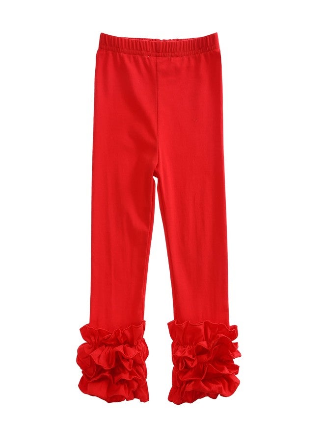 Ashken Baby Girls'Ruffle Pants Toddlers Little Girls Leggings 6 Months-8T Red - Image 2