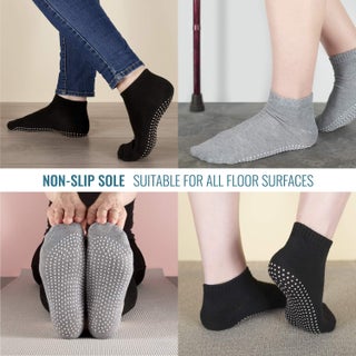 Womens 3 Pack Grip Socks Grip Socks- Light Grey - view 5