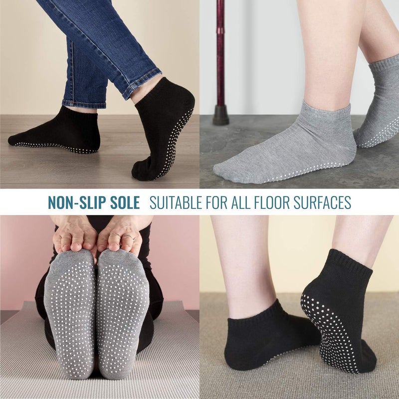 Cyber Womens 3 Pack Grip Socks Grip Socks- Light Grey - Image 5