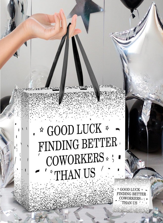 Wayyogh Farewell Going Away Party Decorations,Black White Good Luck Finding Better Coworkers Than Us Gift Bags with Wrapping Paper for We Will Miss You,Coworker Leaving,Retirement,Goodbye Party Supplies Decor - Image 3