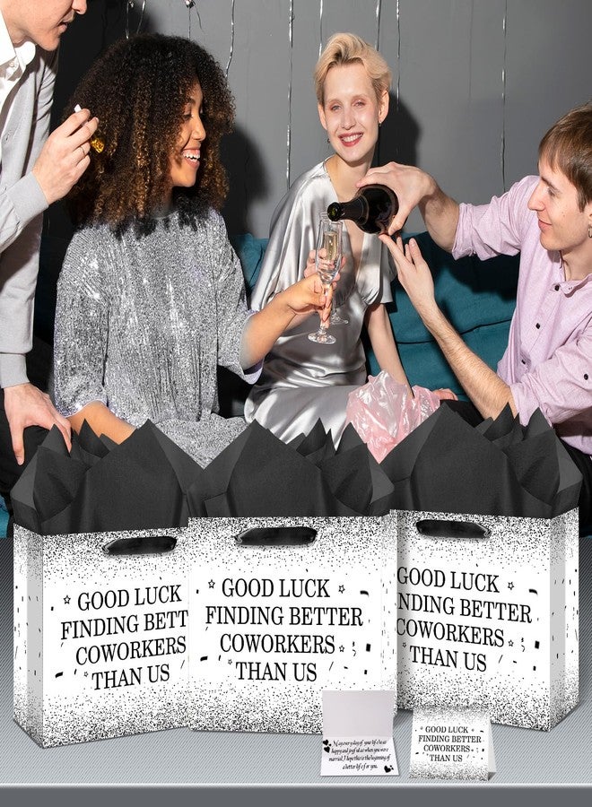 Wayyogh Farewell Going Away Party Decorations,Black White Good Luck Finding Better Coworkers Than Us Gift Bags with Wrapping Paper for We Will Miss You,Coworker Leaving,Retirement,Goodbye Party Supplies Decor - Image 4