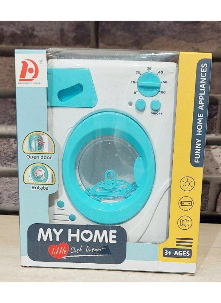 null - Children's Mini Battery Operated Washing Machine Toy Pretend and Play Toy for Children Over 3 Years - Image 1