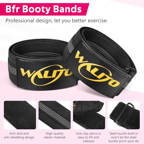 WALITO Booty Bands for Women Glutes - BFR Blood Flow Restriction Bands with Weekly Plan for Legs, Butt & Hip Building, Occlusion Bands for Workouts, Fabric Bands for Squat Butt & Thigh - Image 2