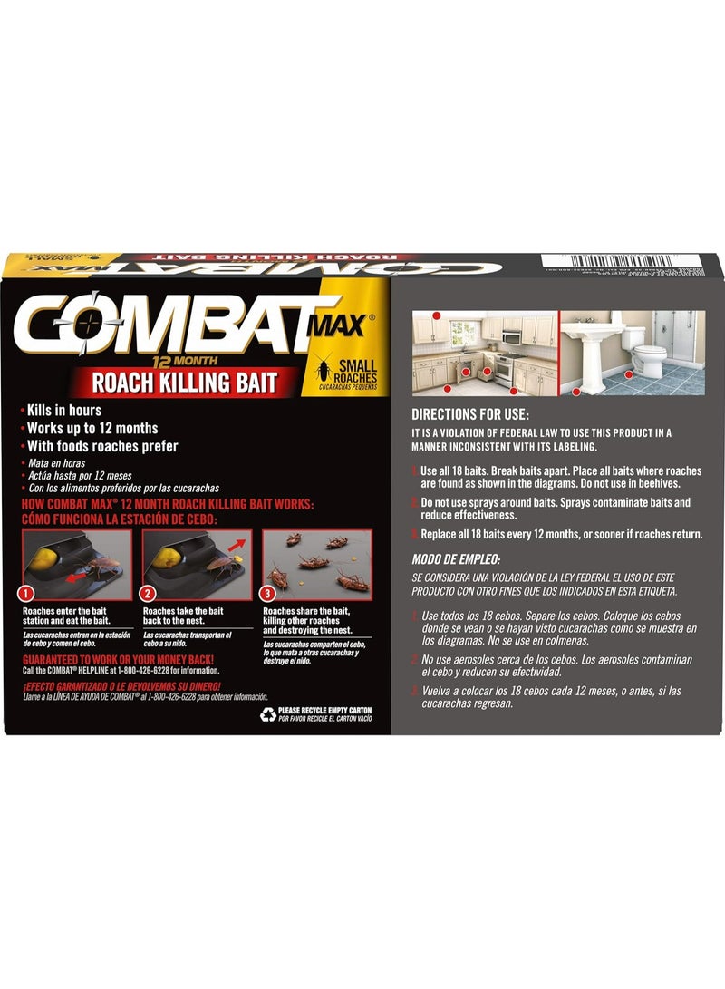 Combat 12 Month Small Cockroach Killing Bait - 18 Bait Stations - Image 2