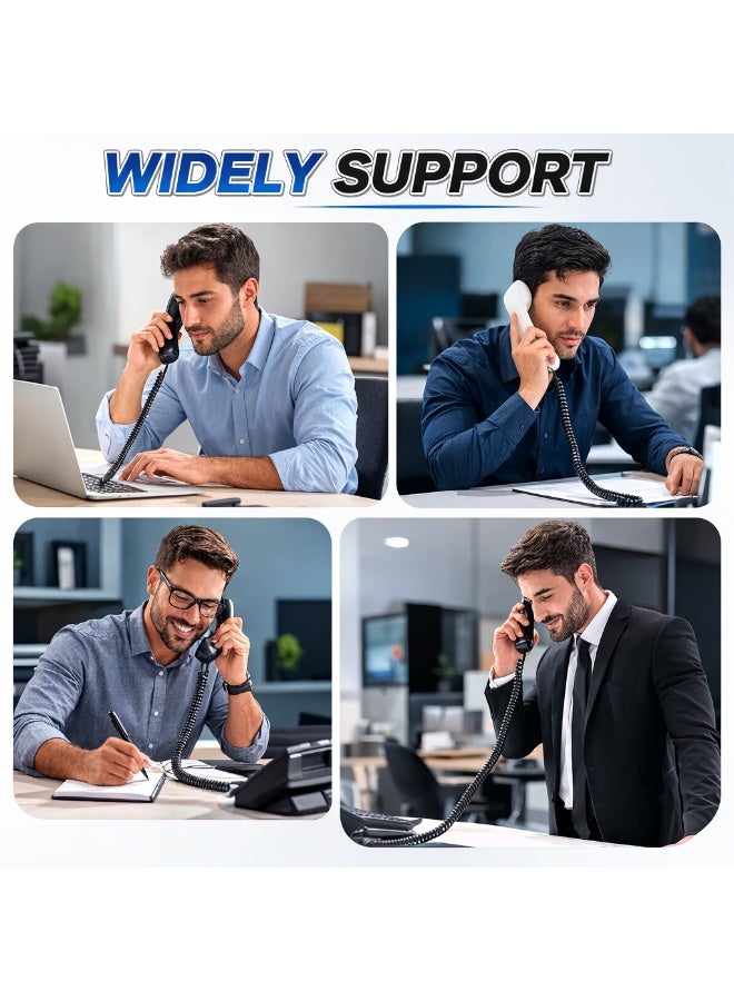 CABLE CONV Telephone Receiver Spiral Cable 1.5M Black (2Pcs) – RJ9/RJ11 Handset Cord Replacement for Landline Phones | Coiled Telephone Handset Cable - Image 3