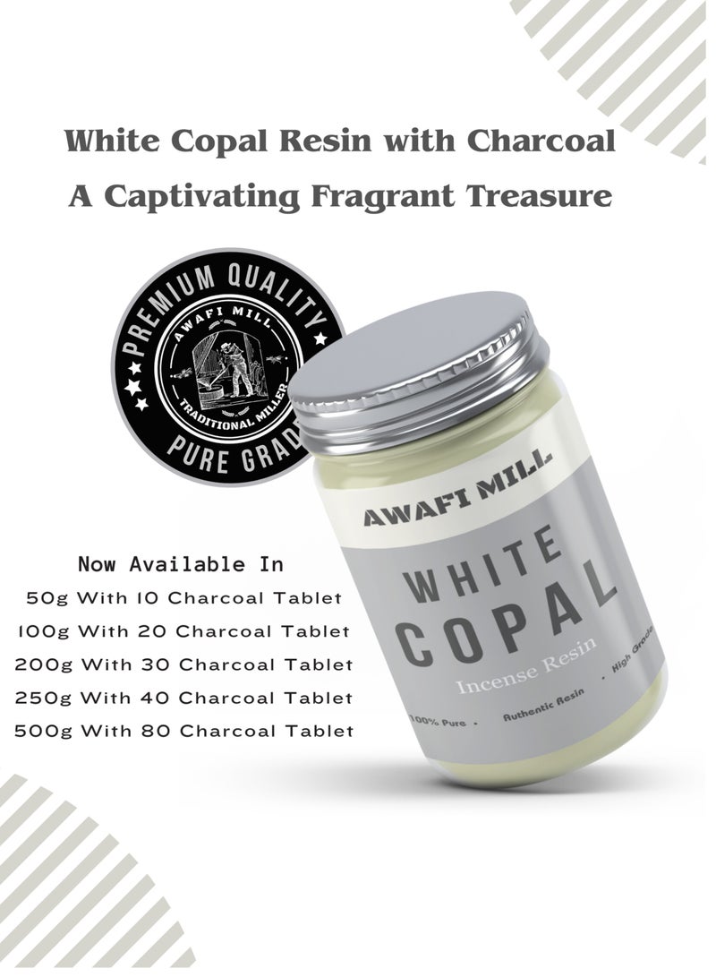Awafi Mill White Copal Premium Incense Resin | Fresh Citrus, Mint and Forest Aroma with Charcoal Tablet  - Image 5