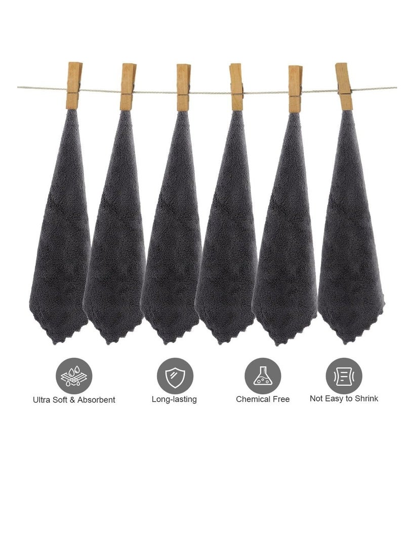 Orighty Ultra Soft Washcloths 12 Pack, Premium Microfiber Towel Sets 12 x 12 inches, Absorbent and Quick Drying Coral Velvet Washcloth, Multi-Purpose Wash Cloths for Bathroom, Hotel, and Gym (Grey) - Image 2