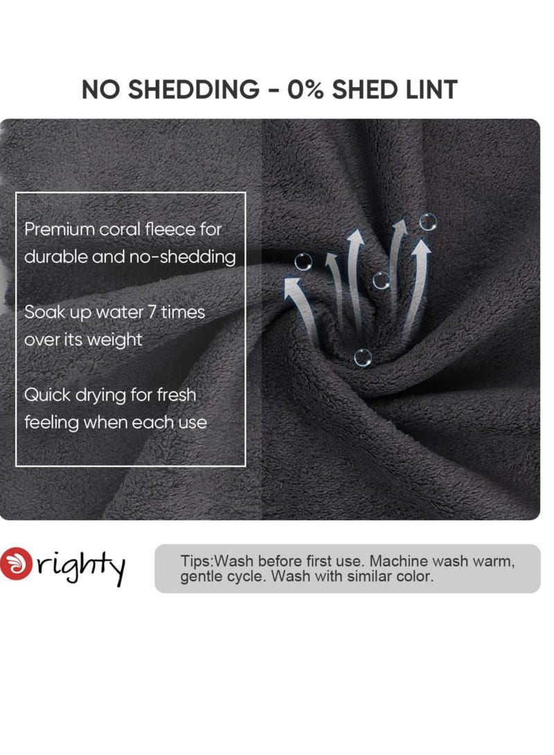 Orighty Ultra Soft Washcloths 12 Pack, Premium Microfiber Towel Sets 12 x 12 inches, Absorbent and Quick Drying Coral Velvet Washcloth, Multi-Purpose Wash Cloths for Bathroom, Hotel, and Gym (Grey) - Image 3