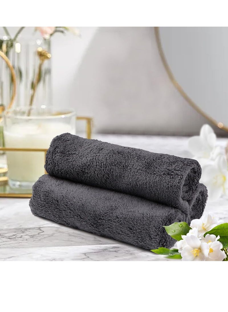 Orighty Ultra Soft Washcloths 12 Pack, Premium Microfiber Towel Sets 12 x 12 inches, Absorbent and Quick Drying Coral Velvet Washcloth, Multi-Purpose Wash Cloths for Bathroom, Hotel, and Gym (Grey) - Image 4