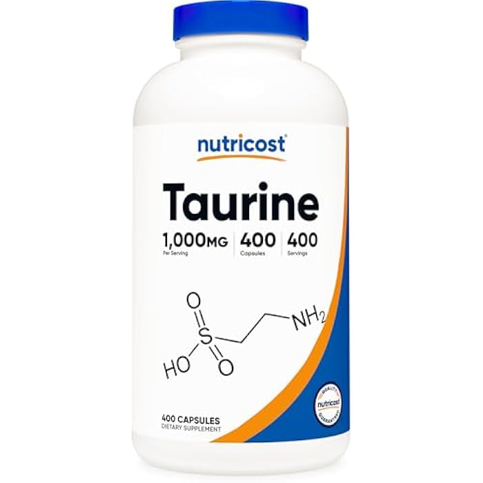Nutricost Taurine 1000mg, 400 Capsules - Image 1