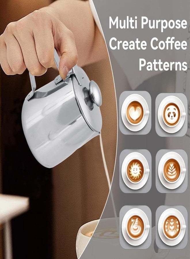 AYNEFY Stainless Steel Milk Frothing Pitcher - Espresso Milk Frother Cup with Lid for Latte Coffee Art (1000ML) - Image 2