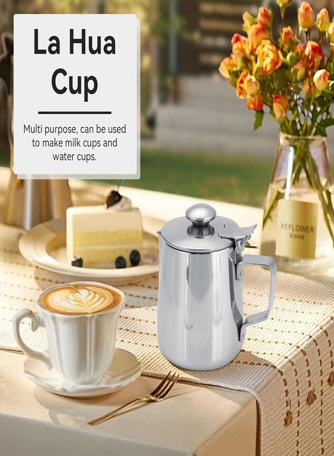 AYNEFY Stainless Steel Milk Frothing Pitcher - Espresso Milk Frother Cup with Lid for Latte Coffee Art (1000ML) - Image 5