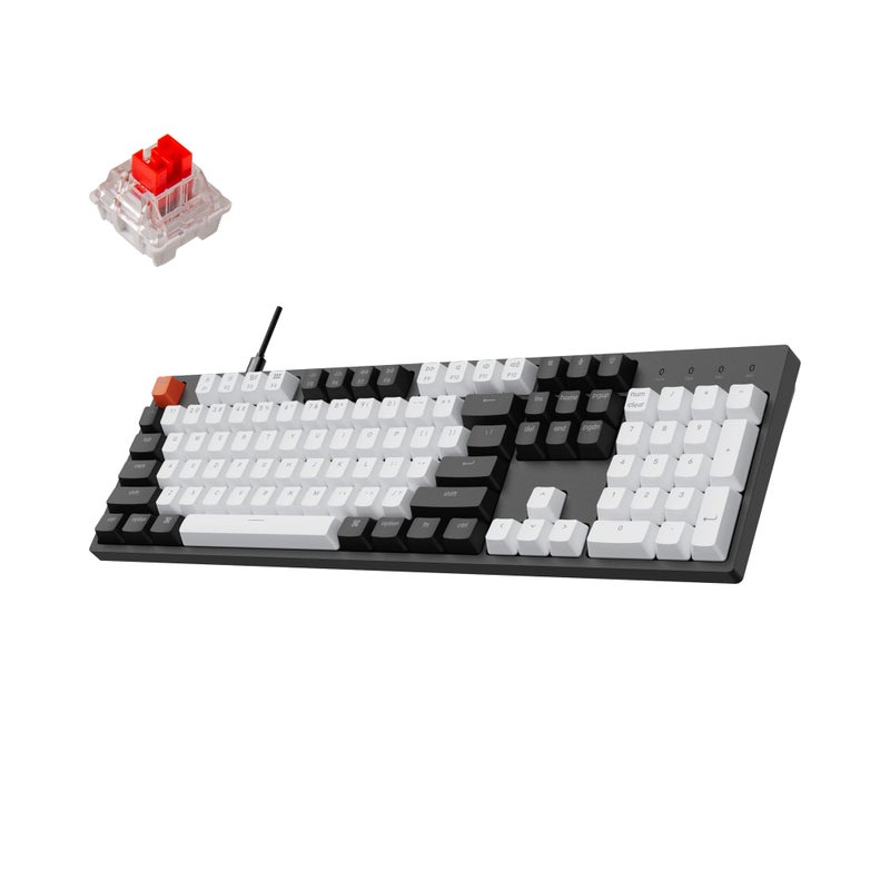 Keychron C2 Full Size 104 Keys Wired Mechanical Gaming Keyboard for Mac Layout with Gateron G Pro Red SwitchWhite LED BacklightDouble Shot ABS KeycapsUSB C Computer Keyboard for Windows Laptop