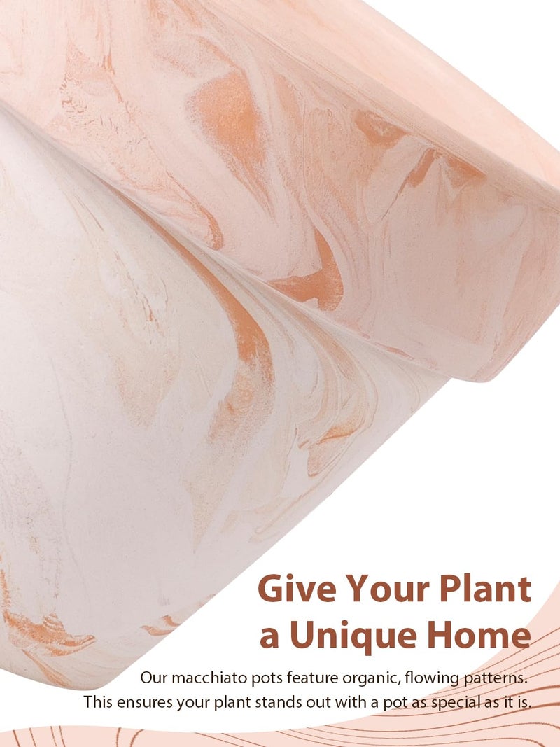 INGOFIN Terracotta Plant Pots 4.7/5.1/6.3 Inch Set of 3, Pink White Clay Flower Pots with Drainage Holes & Tray Saucer, Breathable Garden Planters for Indoor Outdoor, Succulent, Cactus, Herbs - Image 5