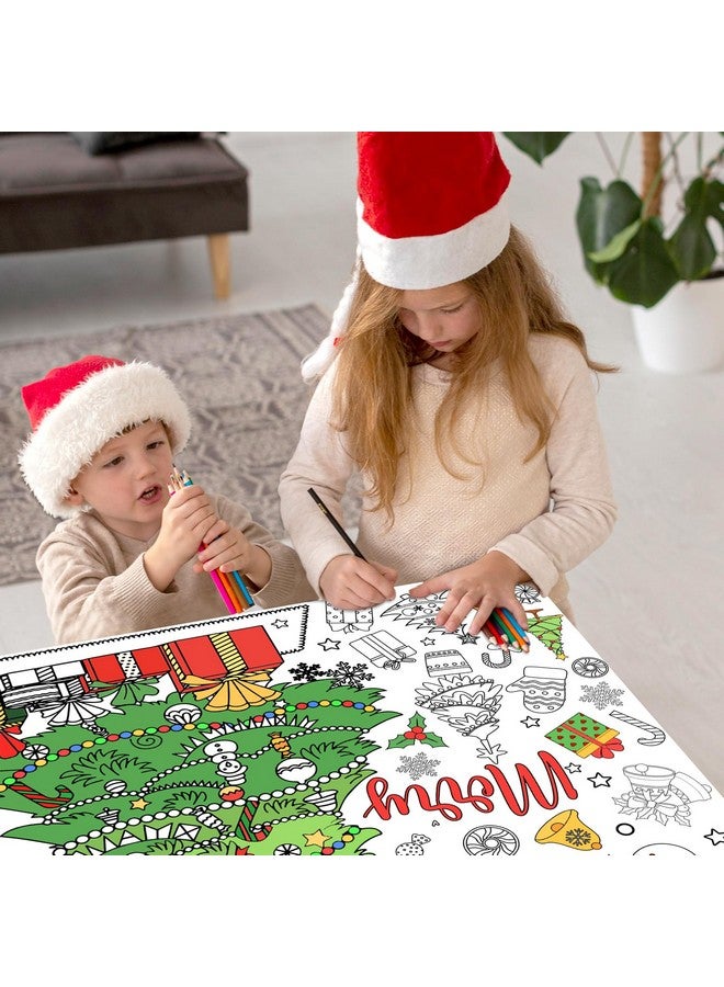 Whaline Merry Christmas Giant Coloring Poster 31.4 x 43.3 Inch Decorative Xmas Tree DIY Drawing Blank Doodle Art Banner for Classroom Home School Crafts - Image 5
