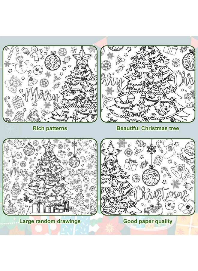 Whaline Merry Christmas Giant Coloring Poster 31.4 x 43.3 Inch Decorative Xmas Tree DIY Drawing Blank Doodle Art Banner for Classroom Home School Crafts - Image 3