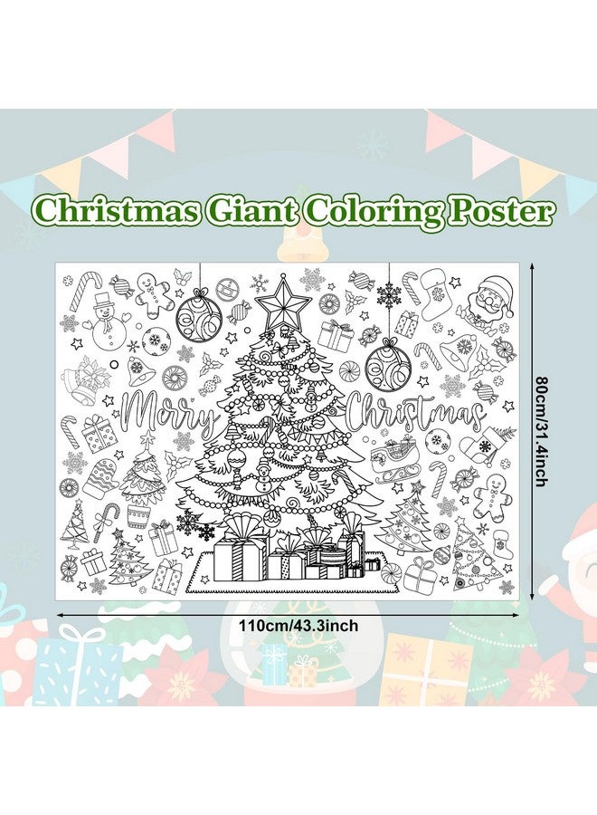Whaline Merry Christmas Giant Coloring Poster 31.4 x 43.3 Inch Decorative Xmas Tree DIY Drawing Blank Doodle Art Banner for Classroom Home School Crafts - Image 2