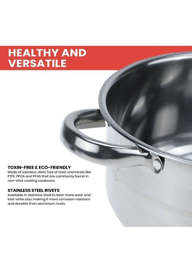 Bright Home 10-Piece Tri-Ply Stainless Steel Cookware Set – Induction, Oven & Dishwasher Safe – Cool-Touch Handles - Image 5