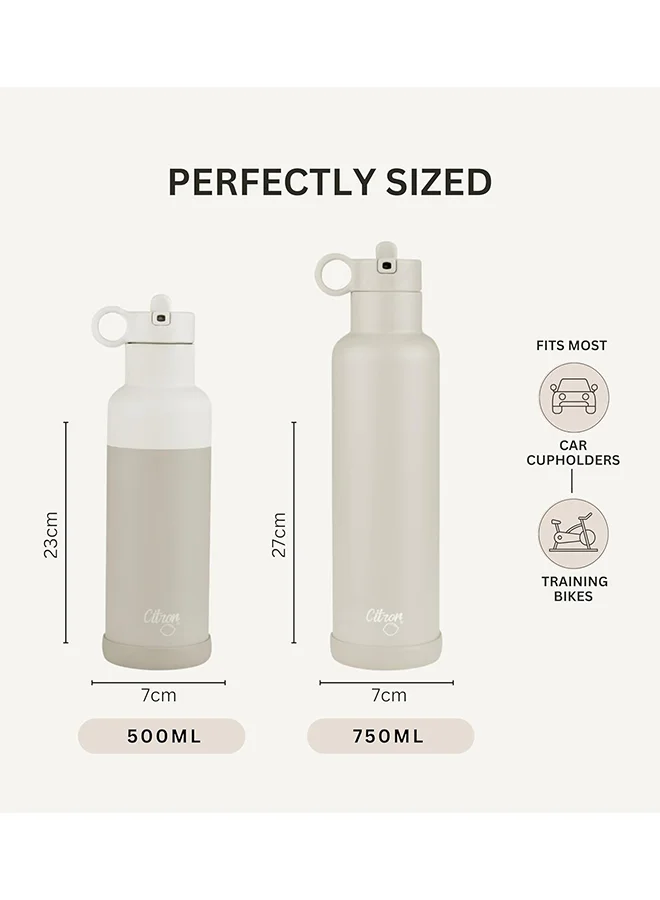 Citron Stainless Steel Water Bottle 750ml - Purple - Durable Double-Walled Thermos Bottle - BPA-Free, Leakproof & Eco-Friendly - Long-Lasting Hot & Cold Retention