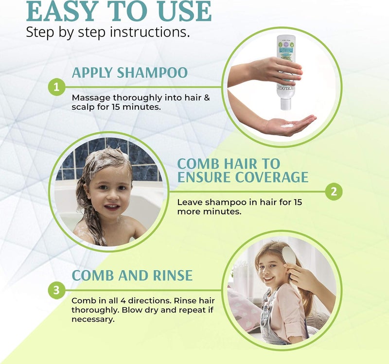 LiceLogic Clear & Free Lice Treatment Shampoo, 8oz, Peppermint - Effective Against Super Lice, Kills Eggs & Nits, Prevents & Repels Lice, Not Toxic, Naturally Derived Licezyme, No Harsh Chemicals - Image 4