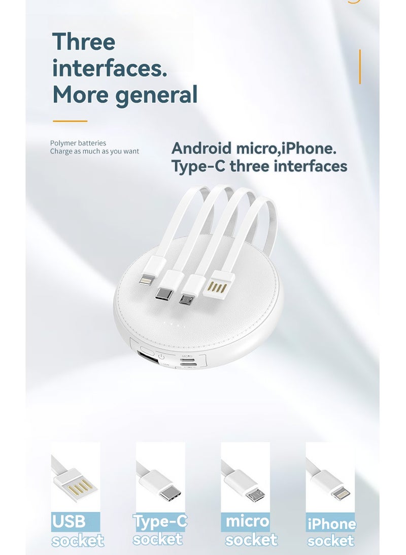 جيج بي في يأتي بنك الطاقة مزودًا بكابل بنك طاقة محمول بقوة 10000 مللي أمبير في الساعة قوة متنقلة صغيرة محمولة - Image 2