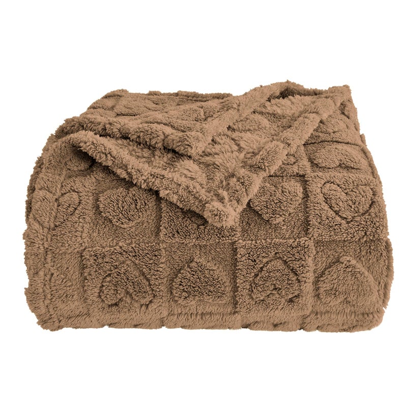 GIOKARNNA Heart Checkered Throw Blankets  for Love Mother Friends Pets 280 GSM Super Soft Warm Lightweight Fluffy Bed Blanket for Women Anniversaries(Burro 60""x80"") - Image 1