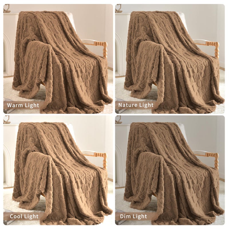 GIOKARNNA Heart Checkered Throw Blankets  for Love Mother Friends Pets 280 GSM Super Soft Warm Lightweight Fluffy Bed Blanket for Women Anniversaries(Burro 60""x80"") - Image 3