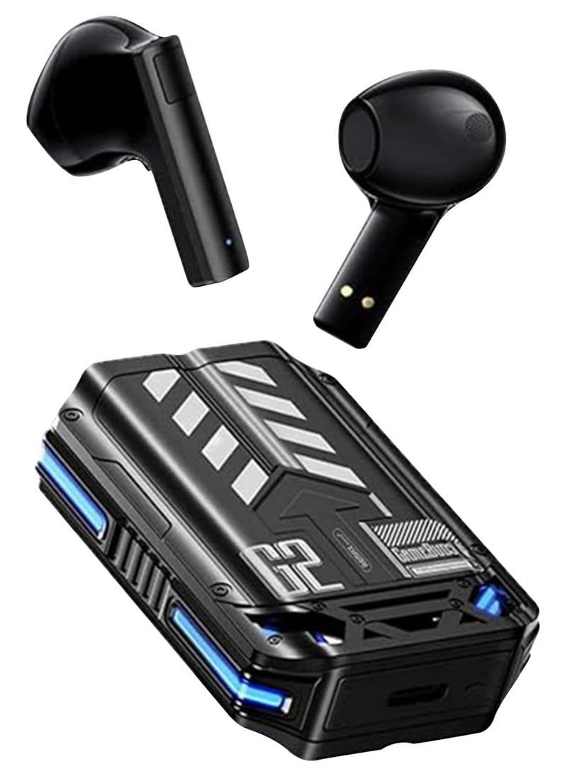 Remax Mena - Wireless Earbuds Bluetooth Earphones, 13mm Drivers with Big Bass, BT V5.3, Stereo Sound, 5-Hour Playtime for Gaming, Music, Calls - True Wireless Earphones with Fast Charging (Black) - Image 1