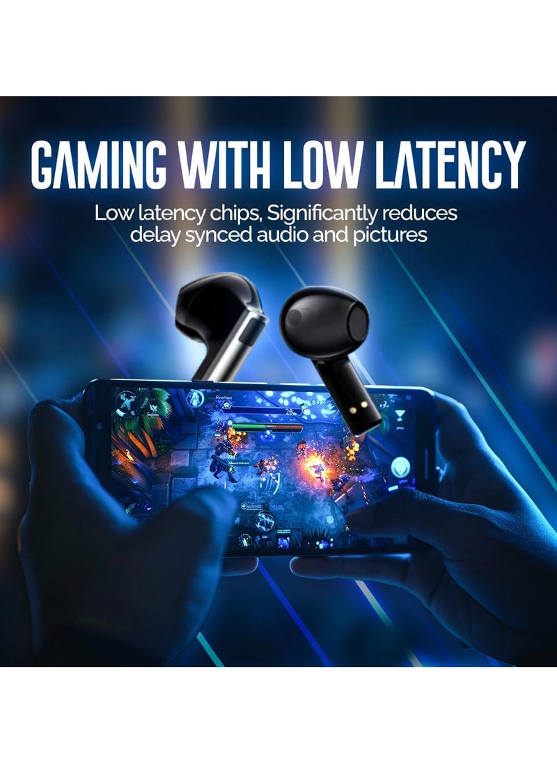 Remax Mena - Wireless Earbuds Bluetooth Earphones, 13mm Drivers with Big Bass, BT V5.3, Stereo Sound, 5-Hour Playtime for Gaming, Music, Calls - True Wireless Earphones with Fast Charging (Black) - Image 1