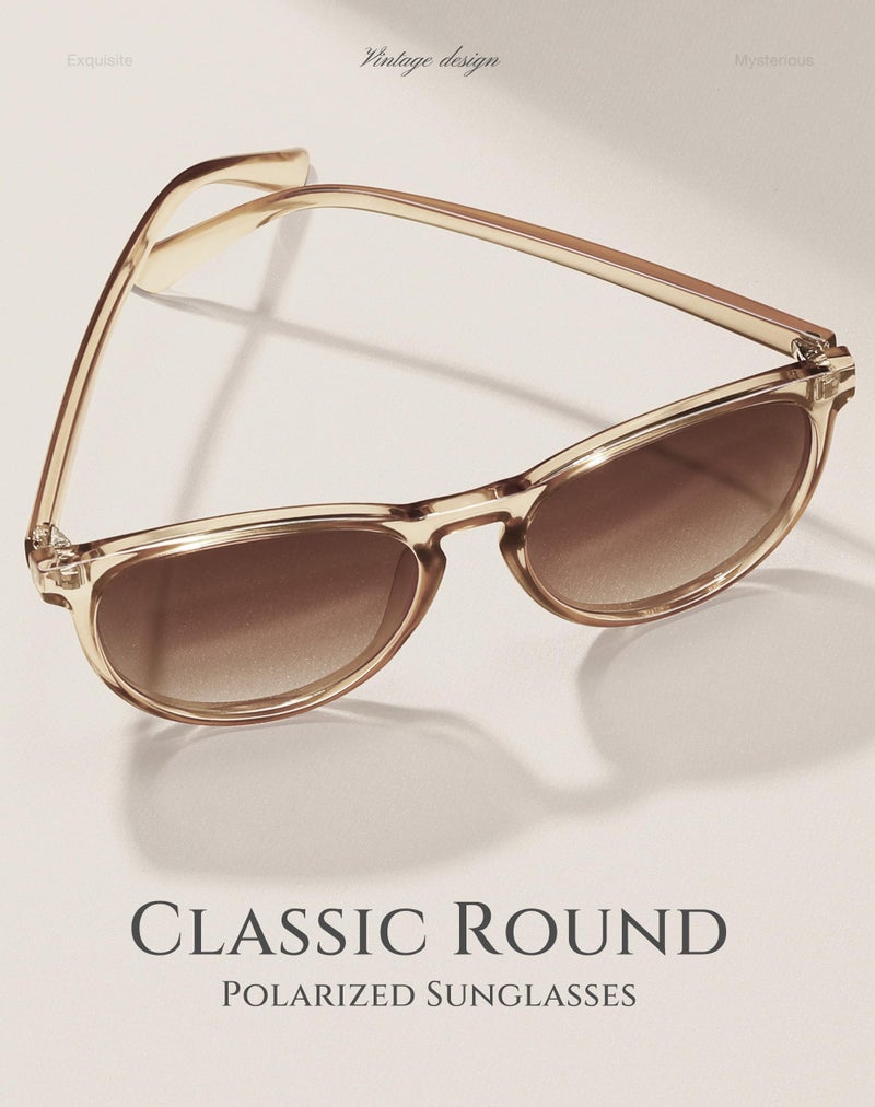 Fozono Classic Round Polarized Sunglasses for Women Retro Shades Trendy Vintage Sun Glasses - Image 3