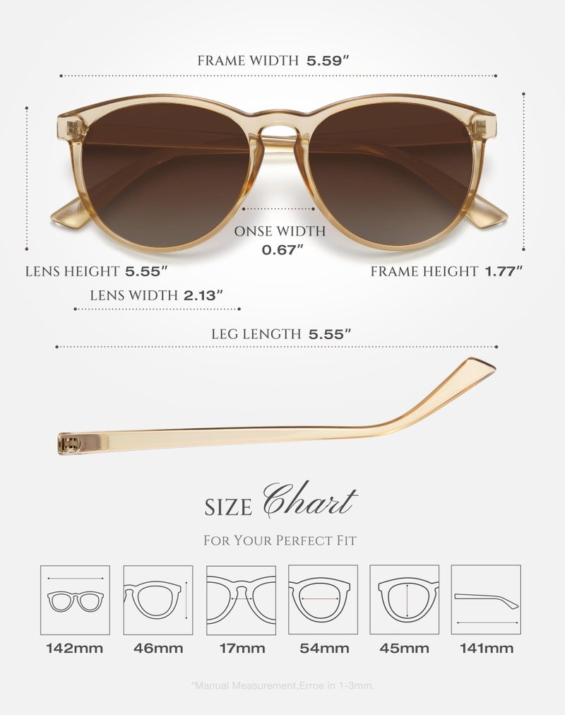 Fozono Classic Round Polarized Sunglasses for Women Retro Shades Trendy Vintage Sun Glasses - Image 5