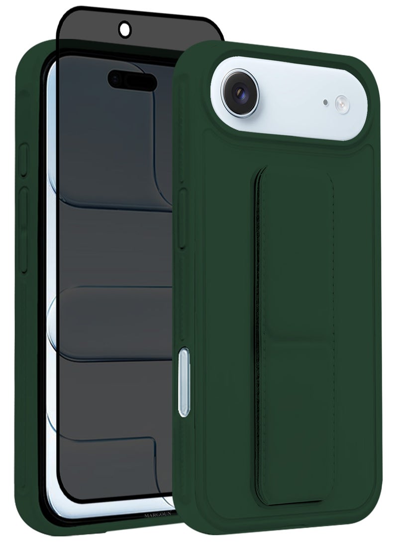 CATANES 2 Packs Premium PU Leather Case for iPhone 17 Air with Stand Function Shockproof and Anti Scratch Finger Grip with Privacy Screen Protector - Image 1