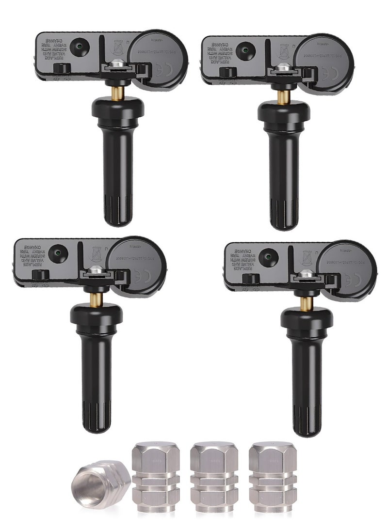 LUCKIER 4-Pack 433MHz Tire Pressure Monitoring System Sensor, for Jeep/Chrysler/Dodge/Fiat/Ram, Replaces#56029398AB, 68142397AA, 68241067AA, 68241067AB(4-Pack aluminum tire covers)  - Image 1