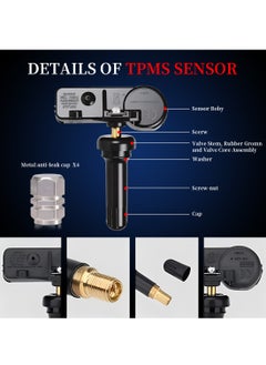 LUCKIER 4-Pack TPMS 433MHz Tire Pressure Monitoring System Sensor, for Jeep/Chrysler/Dodge/Fiat/Ram, Replaces#56029398AB, 68142397AA, 68241067AA, 68241067AB(4-Pack aluminum tire covers)  - Image 2