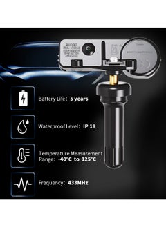 LUCKIER 4-Pack TPMS 433MHz Tire Pressure Monitoring System Sensor, for Jeep/Chrysler/Dodge/Fiat/Ram, Replaces#56029398AB, 68142397AA, 68241067AA, 68241067AB(4-Pack aluminum tire covers)  - Image 4