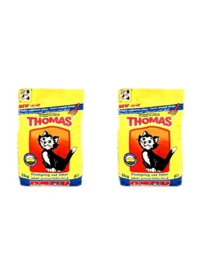 Thomas Clumping Cat Litter 5kg Pack of 2 - Image 1