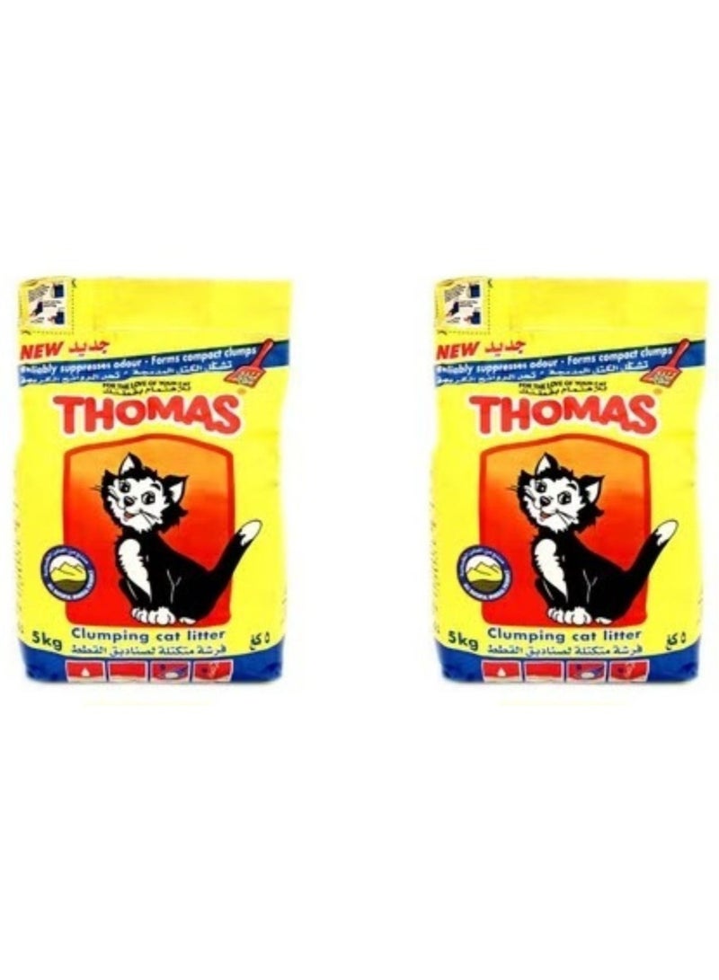 Thomas Clumping Cat Litter 5kg Pack of 2 - Image 2