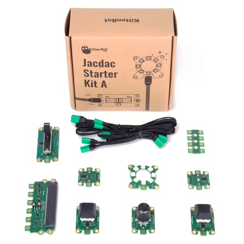 KittenBot Jacdac Starter Kit A with Jacdaptor for Micro:bit V2, Connect and Code Electronics Instantly, for Microsoft Makecode Arcade(Without Micro:bit) - Image 1