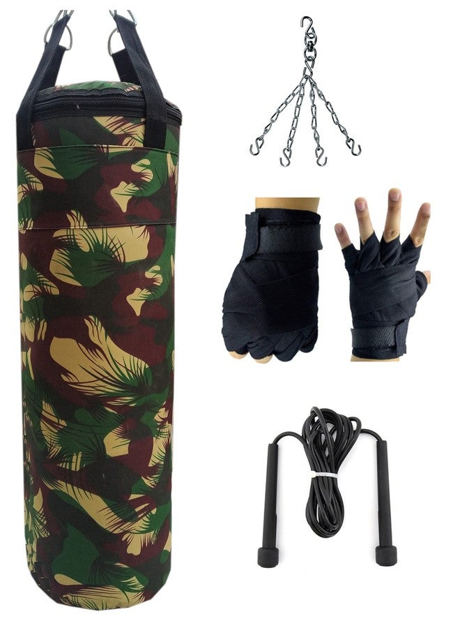 Byson Strong Camouflage Boxing kit Set (36 inch Punching Bag, Hanging Chain, Hand Wrap, Skipping Rope) Heavy Bag. - Image 1