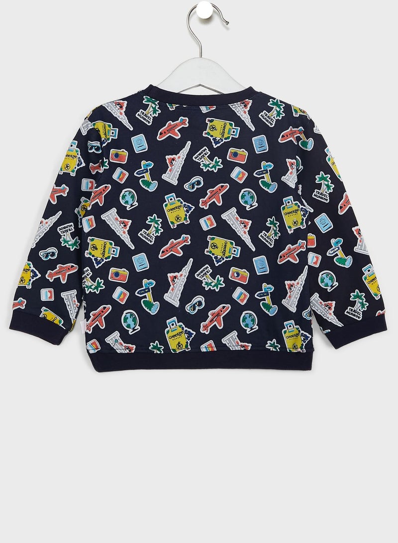 Kids Vacation Print Sweatshirt