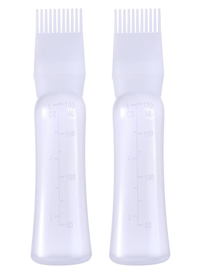 Dymoece Root Comb Applicator Bottle 6 Ounce Hair Oil Applicator for Hair Dye, Hair Oiler Comb Bottle with Graduated Scale - Image 1