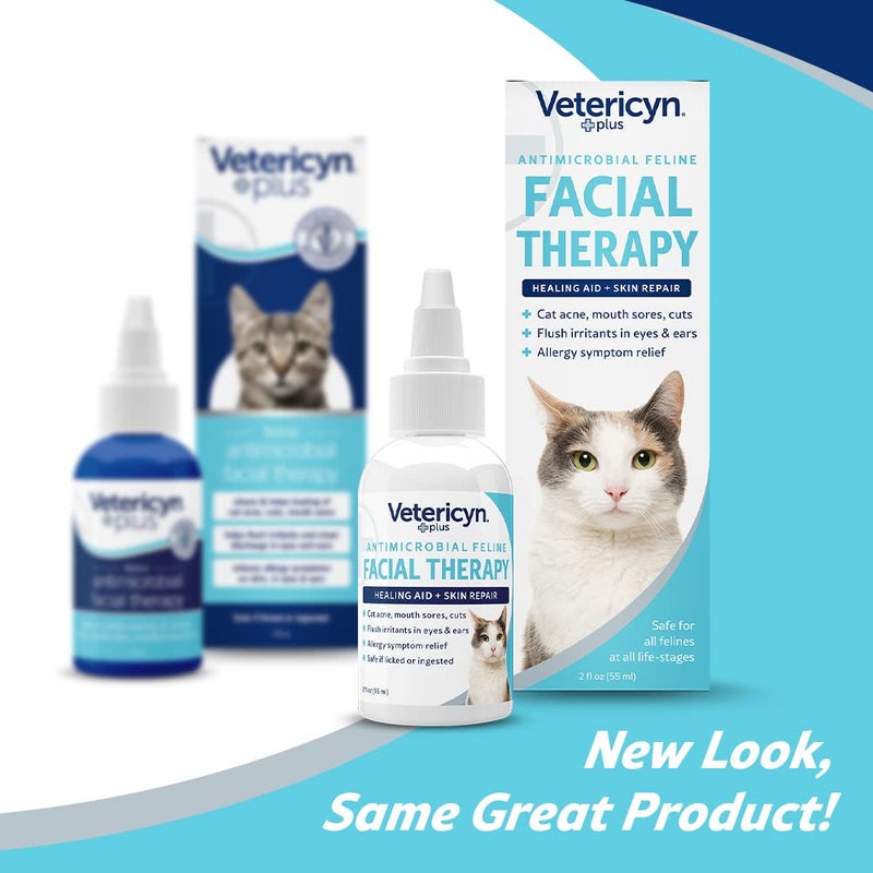 Vetericyn Plus Feline Facial Therapy | Healing Aid and Skin Repair for Different Cat First Aid Needs, Including Cat Acne, Cat Ear and Eye Problems. 2 Ounces - Image 2