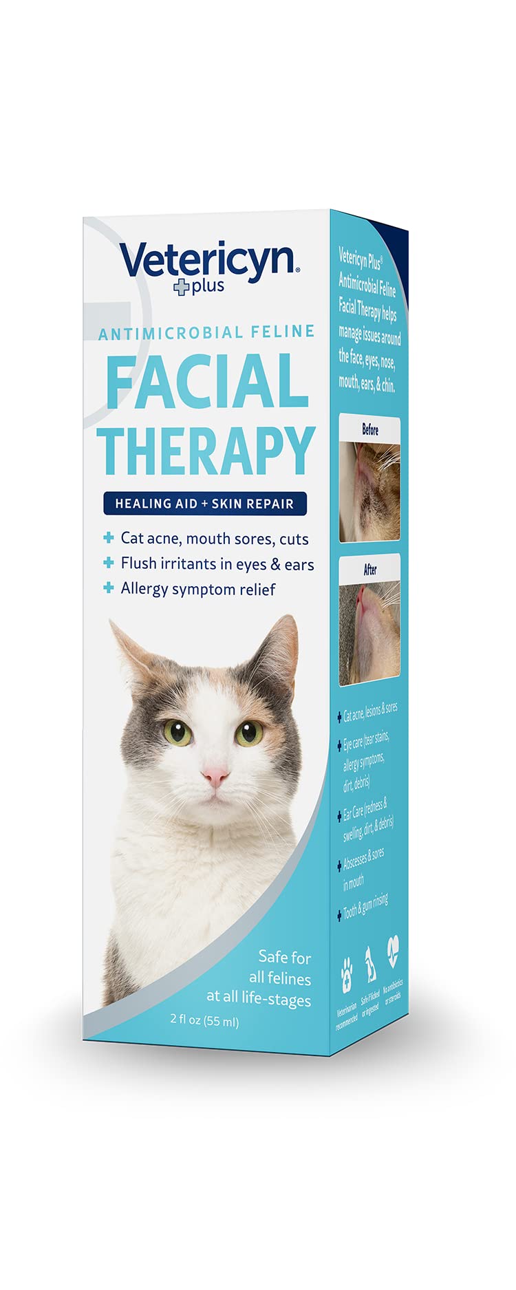 Vetericyn Plus Feline Facial Therapy | Healing Aid and Skin Repair for Different Cat First Aid Needs, Including Cat Acne, Cat Ear and Eye Problems. 2 Ounces - Image 5