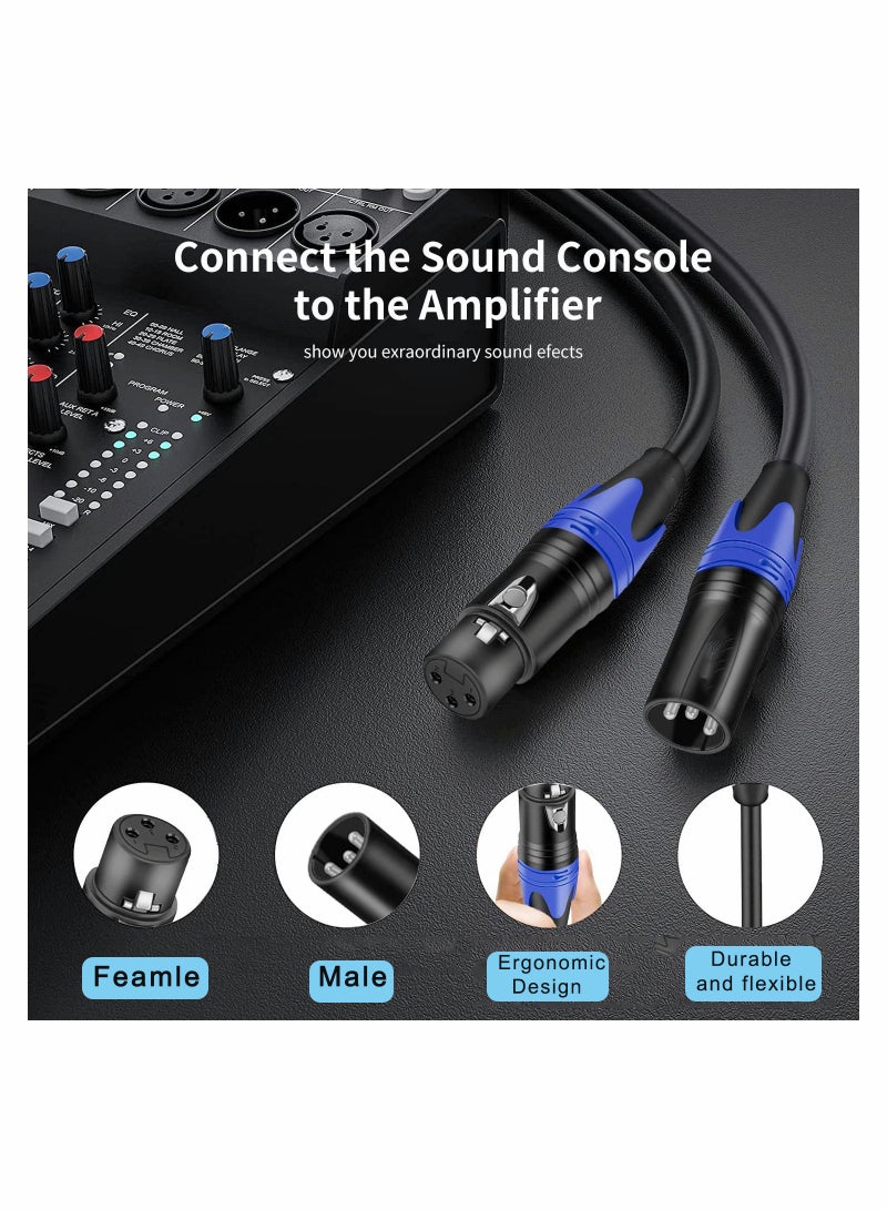 SYOSI 2 Pack XLR Microphone Cable Cables Heavy Duty Male to Female Mic 3 Pin Balanced Shielded for Microphones Speaker Systems Radio Station Stage Lighting  - Image 4