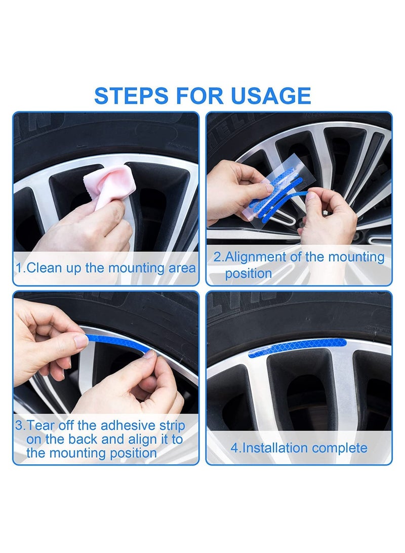 Excefore Reflective Car Wheel Rim Stickers 20pcs Night Safety Warning Car Stickers Anti-Scratch Reflective Stickers Car Motorcycle Wheel Safety Decorative Car Decals Universal for Car Vehicle Truck - Image 4