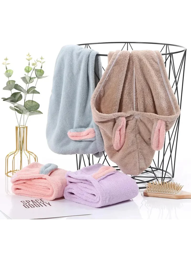Sb Sizinbazar SB SizBazar Lilac Cotton Hair Drying Cap Head Towel Hair Cap - Cotton Hair Towel
