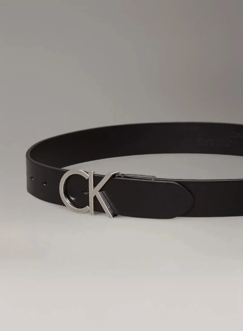 Calvin Klein BLACK Leather Logo Belt for Women | Best Price UAE